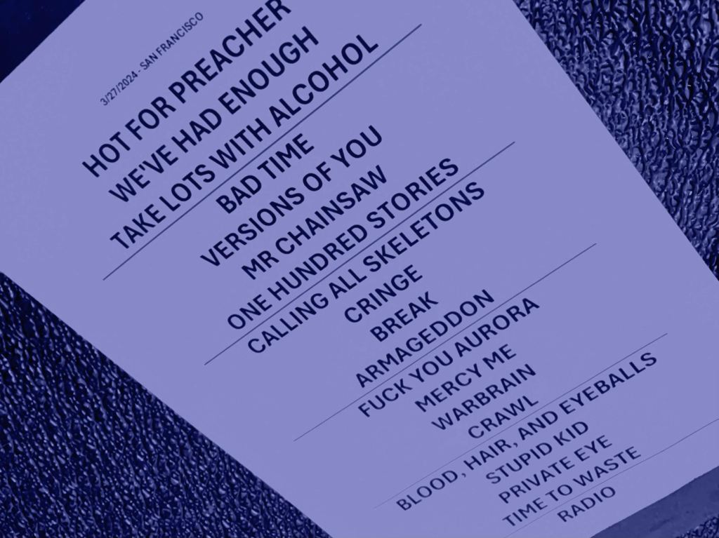 Alkaline Trio San Francisco setlist